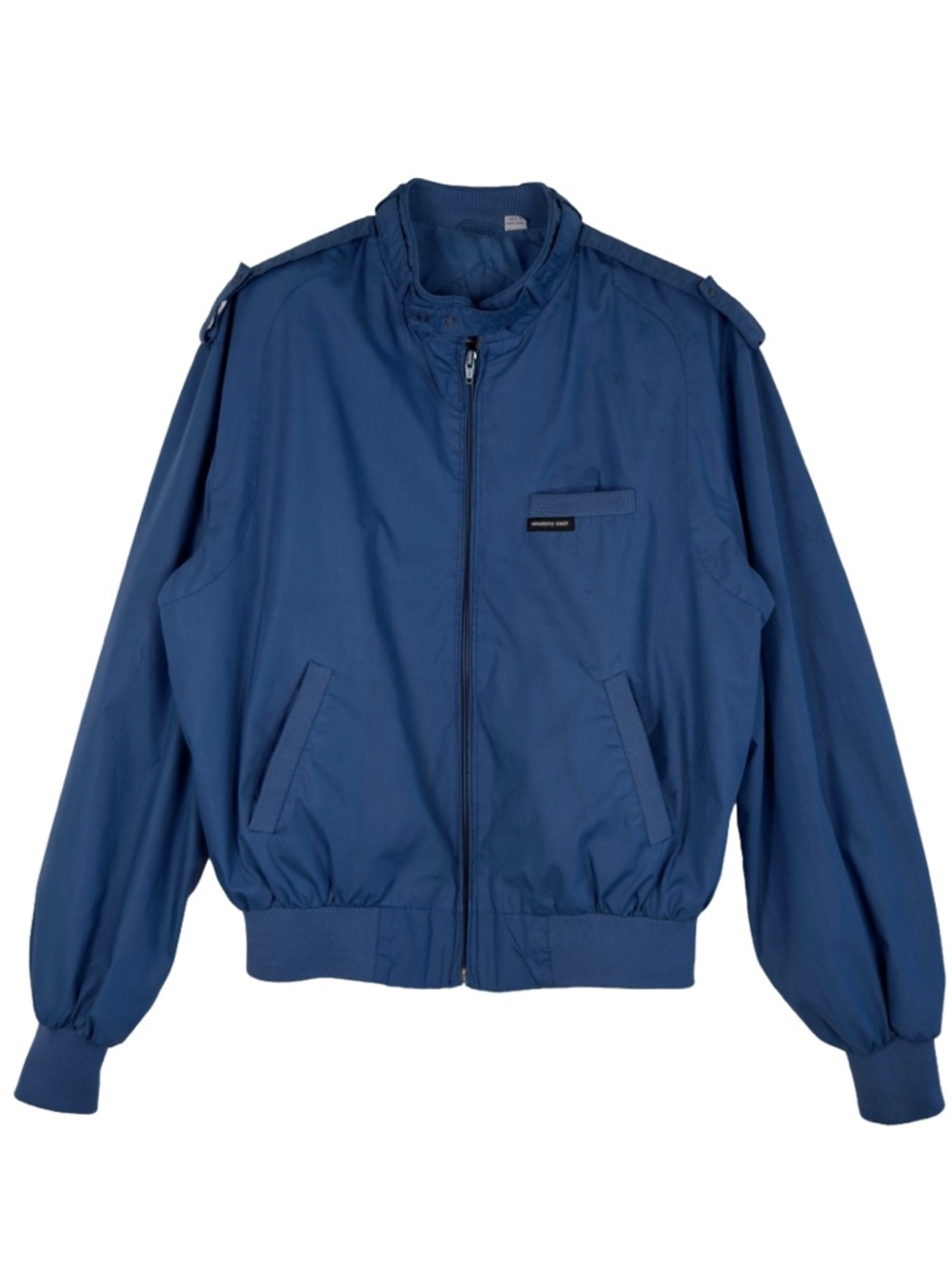 Vintage 1980s Members Only Dusty Royal Blue Lightweight Bomber Racer Jacket Sz L